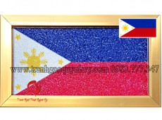 Tranh Gạo Quốc Kỳ Philippines - 14 x 27
